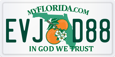 FL license plate EVJD88