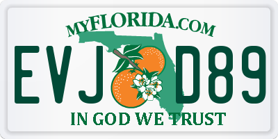 FL license plate EVJD89