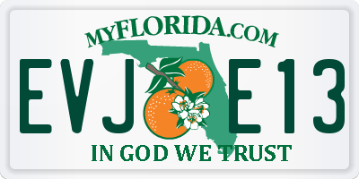 FL license plate EVJE13