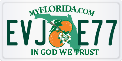 FL license plate EVJE77