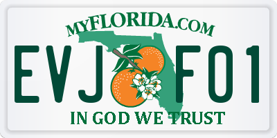 FL license plate EVJF01