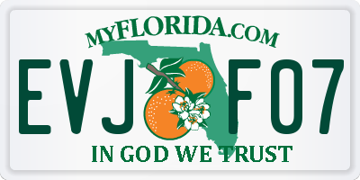 FL license plate EVJF07