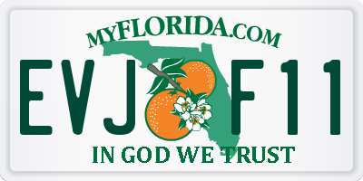 FL license plate EVJF11