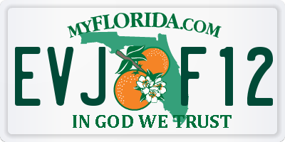 FL license plate EVJF12