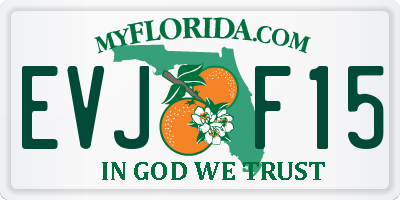 FL license plate EVJF15