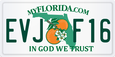 FL license plate EVJF16
