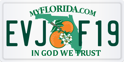 FL license plate EVJF19