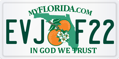 FL license plate EVJF22
