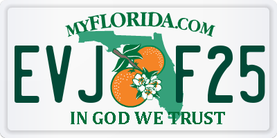 FL license plate EVJF25