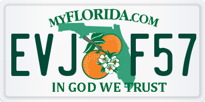 FL license plate EVJF57