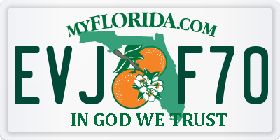 FL license plate EVJF70