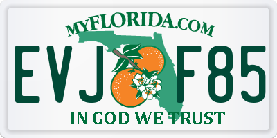 FL license plate EVJF85
