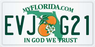FL license plate EVJG21