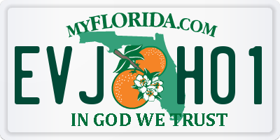 FL license plate EVJH01