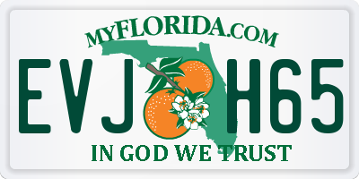 FL license plate EVJH65