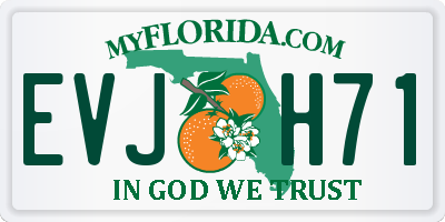 FL license plate EVJH71