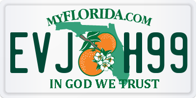 FL license plate EVJH99