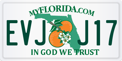 FL license plate EVJJ17