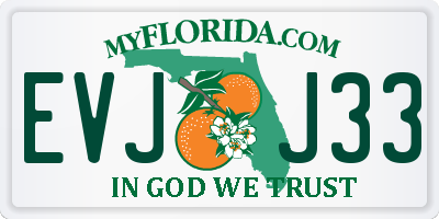 FL license plate EVJJ33
