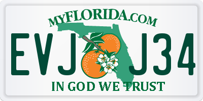 FL license plate EVJJ34