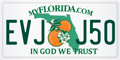 FL license plate EVJJ50