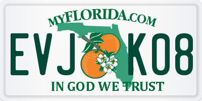 FL license plate EVJK08