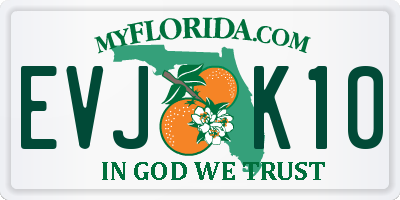 FL license plate EVJK10