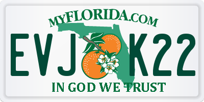 FL license plate EVJK22