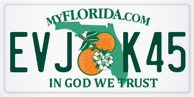 FL license plate EVJK45