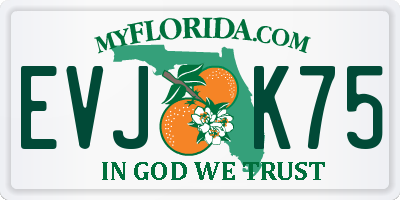 FL license plate EVJK75