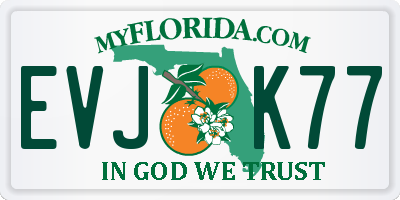 FL license plate EVJK77