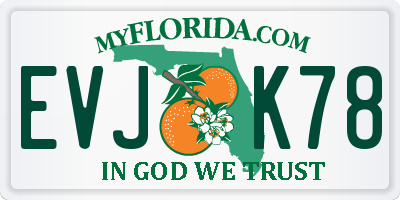 FL license plate EVJK78
