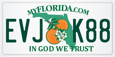 FL license plate EVJK88