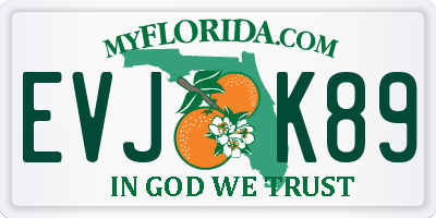 FL license plate EVJK89