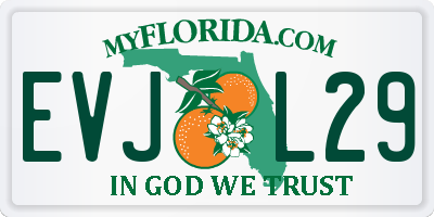 FL license plate EVJL29