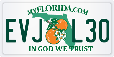 FL license plate EVJL30