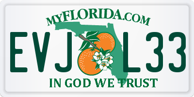 FL license plate EVJL33