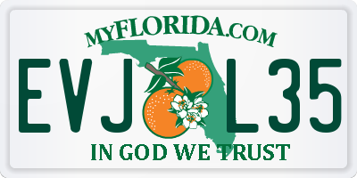FL license plate EVJL35