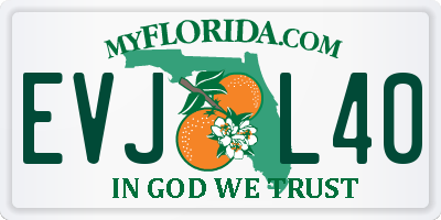 FL license plate EVJL40