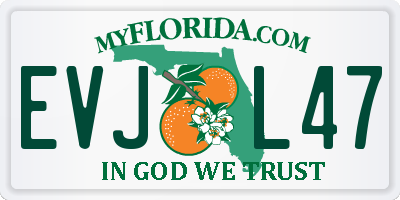 FL license plate EVJL47