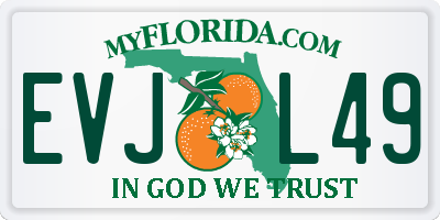FL license plate EVJL49