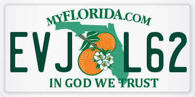 FL license plate EVJL62
