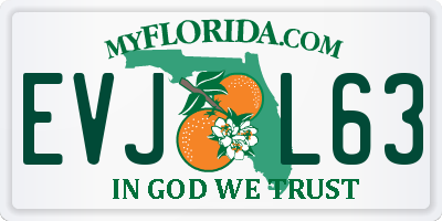 FL license plate EVJL63