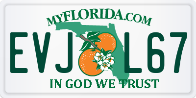 FL license plate EVJL67