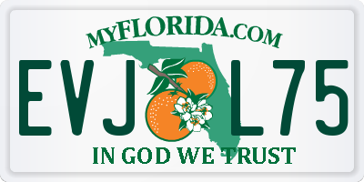 FL license plate EVJL75