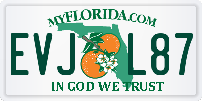 FL license plate EVJL87
