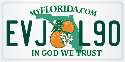 FL license plate EVJL90
