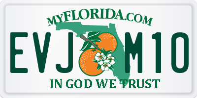 FL license plate EVJM10