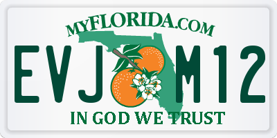 FL license plate EVJM12