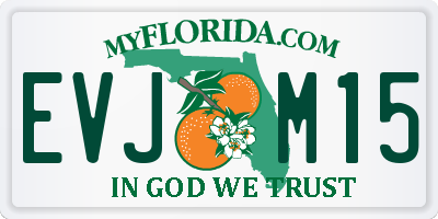 FL license plate EVJM15